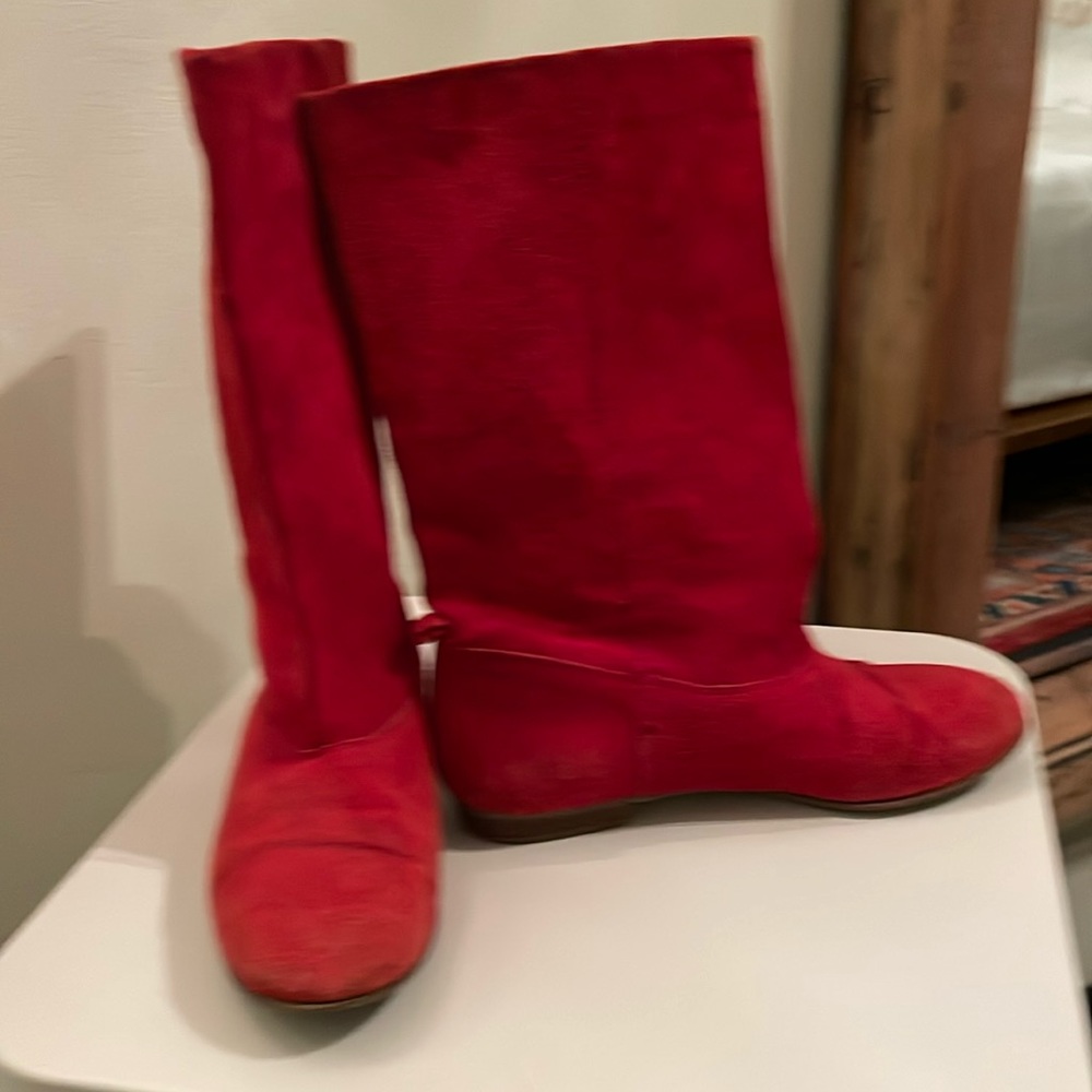 Vintage red suede 9 West boots(Nine West)